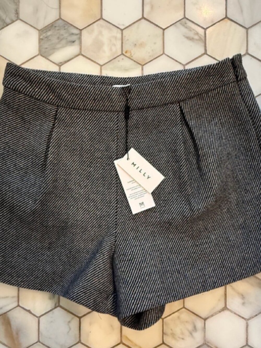 Milly  Drew Wool-Blend Shorts